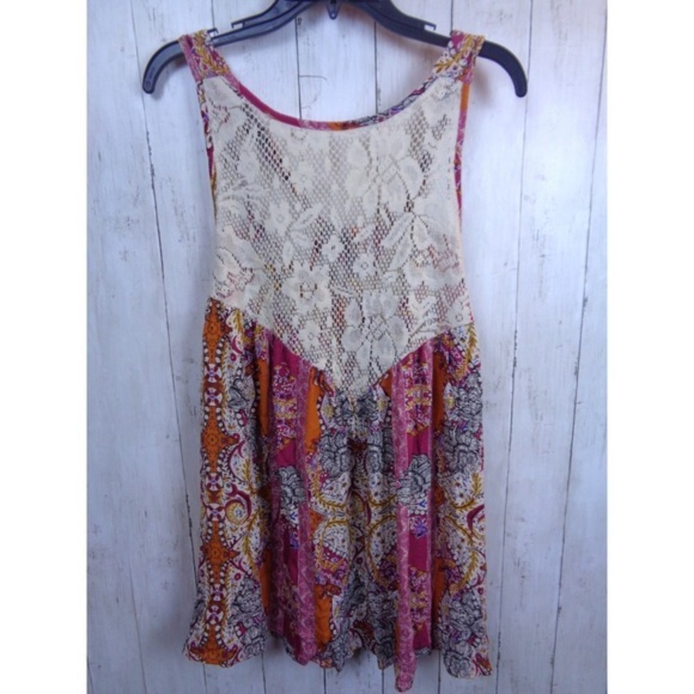 Free‎ People Count Me in Trapeze Tunic Top Floral Womens Size XS